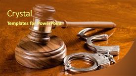  Presentation with desktop - PPT layouts featuring gavel-and-block background and a tawny brown colored foreground