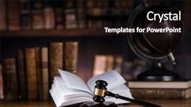  Presentation with law books - Theme consisting of gavel and books law globe background and a wine colored foreground