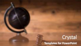  Presentation with law books - Presentation theme having gavel and books law globe background and a red colored foreground