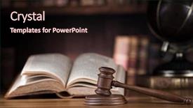  Presentation with law books - Cool new theme with gavel and books law globe backdrop and a wine colored foreground