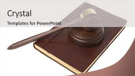  Presentation with bound - PPT layouts featuring gavel and leather bound book background and a light gray colored foreground