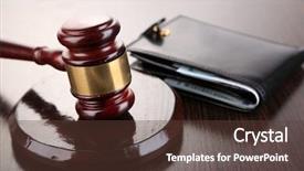  Presentation with e wallet - Presentation theme consisting of gavel and money in wallet background and a tawny brown colored foreground