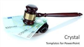  Presentation with gavel - Audience pleasing slides consisting of gavel and money isolated backdrop and a white colored foreground
