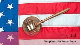  Presentation with usa flag - PPT layouts enhanced with gavel-and-sound-block background and a red colored foreground