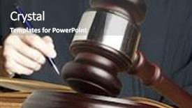  Presentation with judge - Presentation theme having gavel female judge background and a dark gray colored foreground