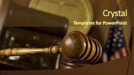  Presentation with court gavel - Slides featuring gavel in court room background and a tawny brown colored foreground