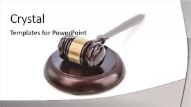  Presentation with gavel - Slides featuring gavel isolated on white background background and a white colored foreground