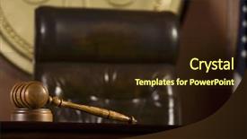  Presentation with courtroom - Slides having gavel lying in a courtroom background and a wine colored foreground