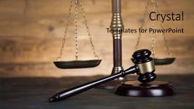  Presentation with mallet - Presentation theme consisting of gavel mallet of justice concept background and a coral colored foreground