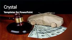  Presentation with gavel - PPT layouts enhanced with gavel model of car and money on table on black background background and a black colored foreground