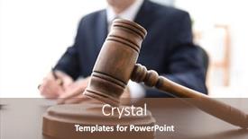  Presentation with lawyer - Amazing PPT theme having gavel on table in lawyer's office backdrop and a tawny brown colored foreground