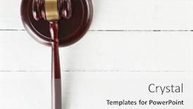  Presentation with gavel - Cool new PPT theme with gavel-on-wooden-background backdrop and a white colored foreground