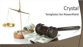  Presentation with gavel - Amazing theme having gavel scales and money isolated backdrop and a  colored foreground