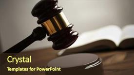  Presentation with focus - Slides with gavel selective focus on metal background and a tawny brown colored foreground