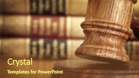  Presentation with law books - Presentation design enhanced with gavel with defocussed law books background and a tawny brown colored foreground