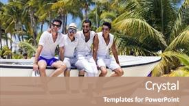  Presentation with latin america - Cool new slide deck with gay - group young people traveling backdrop and a coral colored foreground