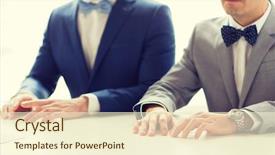  Presentation with sex - Audience pleasing PPT layouts consisting of gay couple hands on wedding backdrop and a cream colored foreground