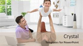  Presentation with gay - Colorful slide deck enhanced with gay couple playing with foster backdrop and a mint green colored foreground