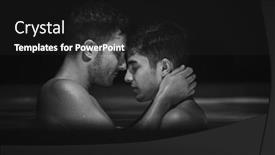  Presentation with family gay - Presentation enhanced with gay-couple-relaxing-in-swimming background and a dark gray colored foreground