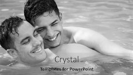  Presentation with family gay - PPT theme featuring gay-couple-relaxing-in-swimming background and a light gray colored foreground