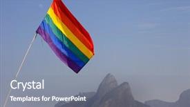  Presentation with transgender flag - Cool new slides with gay flag ipanema brazil backdrop and a gray colored foreground