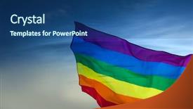  Presentation with gay flag - Cool new PPT theme with gay flag on sky background backdrop and a  colored foreground