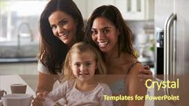  Presentation with daughter - Audience pleasing presentation design consisting of gay lesbian - portrait of female couple backdrop and a tawny brown colored foreground