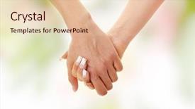  Presentation with holding hands - Presentation having 3d person stopping the people the balloons background background and a white colored foreground