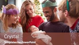  Presentation with baby christmas - Audience pleasing PPT theme consisting of gay male couple with adopted backdrop and a red colored foreground