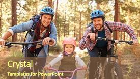  Presentation with family gay - Presentation design with gay male couple with daughter background and a tawny brown colored foreground
