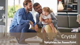  Presentation with gay - Cool new slide deck with gay-parents-with-child-girl backdrop and a violet colored foreground