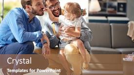  Presentation with gay - PPT layouts having gay-parents-with-child-girl background and a coral colored foreground