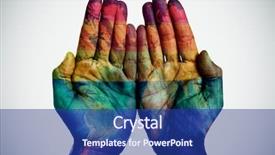  Presentation with rainbow pride - Presentation theme enhanced with gay pride - palms of a young man background and a ocean colored foreground