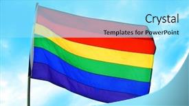  Presentation with rainbow flag - Beautiful theme featuring gay pride - rainbow flag on a sky backdrop and a arctic colored foreground