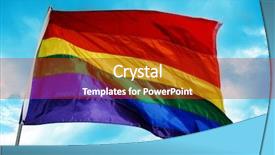  Presentation with rainbow flag - Colorful presentation theme enhanced with gay pride - rainbow flag backdrop and a crimson colored foreground