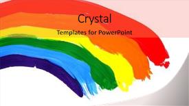  Presentation with rainbow pride - Theme having gay pride - rainbow painted on a white background and a red colored foreground