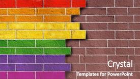  Presentation with rainbow pride - PPT layouts enhanced with gay pride - rainbow pattern on an old background and a violet colored foreground