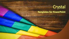  Presentation with shot - Amazing slide set having gay pride flag on wooden backdrop and a tawny brown colored foreground