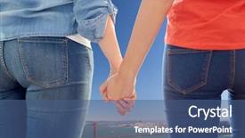  Presentation with san francisco - Audience pleasing presentation design consisting of gay same-sex marriage backdrop and a ocean colored foreground