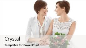  Presentation with married couple - Colorful PPT layouts enhanced with gay wedding concept happy married backdrop and a white colored foreground