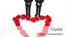  Presentation with wedding roses - Presentation theme enhanced with gay wedding with red roses heart background and a sky blue colored foreground