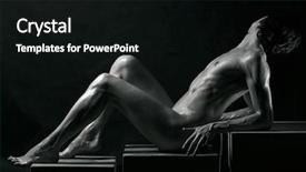  Presentation with black youth - Colorful presentation theme enhanced with gay youth - black-and-white studio portrait backdrop and a black colored foreground