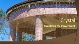  Presentation with water fountain - Presentation design consisting of gazebo-roof-with-water-pipe background and a tawny brown colored foreground