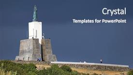  Presentation with island resort - PPT theme featuring gazebo torch monument famous landmark background and a  colored foreground