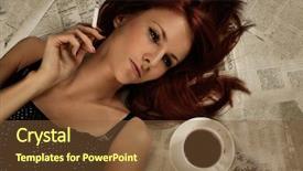  Presentation with cigarette - PPT theme consisting of gazette - beautiful young woman smoking cigarette background and a  colored foreground