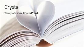  Presentation with heart book - Slides with gazette - detail of open book background and a cream colored foreground