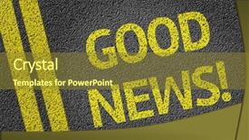  Presentation with news - Slide deck enhanced with gazette - good news written background and a tawny brown colored foreground