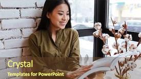  Presentation with happy image - Beautiful presentation theme featuring gazette - image of a happy asian backdrop and a tawny brown colored foreground