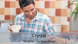  Presentation with billards pool table ready - Presentation theme consisting of gazette - man reading a magazine background and a light blue colored foreground