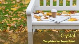  Presentation with coffee cup - Colorful slide deck enhanced with gazette - season and news concept backdrop and a  colored foreground